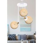 Dede Üçlü Blanco Modern Avize Bal Glop Camlı - Beyaz