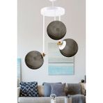Dede Üçlü Blanco Modern Avize Füme Glop Camlı - Beyaz