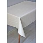 DedeEvTekstil Astarlı Silinebilir Pvc Muşamba Masa Örtüsü Çizgili - 78-B1 - 130 x 160 cm - Krem