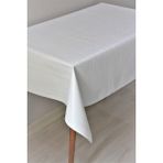 DedeEvTekstil Astarlı Silinebilir Pvc Muşamba Masa Örtüsü Çizgili - 78-B1 - 140 x 200 cm - Beyaz
