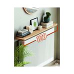 dedeler dekor 4 Köşe Oval Beyaz Petek Üstü Raf Dresuar Duvara Montajsız Kalorifer Peteği Üstü Raf 100x18cm Çam