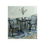 dedeler dekor Metal Ayaklı 60x70cm (TEK MASA)Balkon Masası- Çalışma Masası -kafe masası SİYAH MERMER 60X70