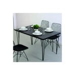 dedeler dekor Metal Ayaklı 60x90cm Mutfak Masası Balkon Masası Çalışma Masası SİYAH MERMER 60x90