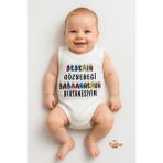 Dedemin Gözbebeği Babaannemin Birtanesiyim Yazılı Pamuklu Ribana Çıtçıtlı Zıbın Body 6-36 Ay Unisex Bebek Tulum - Beyaz - 3 Yaş