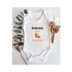 Dedesinin Minik Kayısısı Yazılı Kısa Kol Organik Bebek Body, 2-4 Yaş