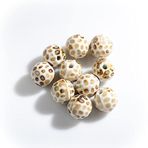 DEEBOW 30 adet 15 mm leopar seramik boncuk, porselen, kendin yap tarzı seramik boncuklar, takı, bilezik, kolye, küpe için, el yapımı