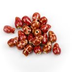 DEEBOW 30 Adet 16 mm El Yapımı Kuru Kafa Şeklinde Kendin Yap Ton Seramik Boncuk, Takı, Bileklik, Kolye ve Küpe Yapımı için