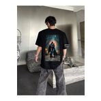 DEEFWEAR Siyah Batman Sırt Baskılı Oversize Unisex T-shirt