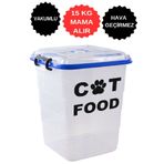 DEEMBRO 15 Kg Kedi Maması Saklama Kabı Kutusu Sızdırmaz Vakumlu Silikonlu Hava Almayan 35 Lt Dir 35*42*39 Cm