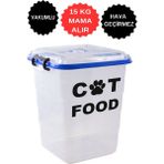 Deembro 15 kg Kedi Maması Saklama Kabı Kutusu Sızdırmaz Vakumlu Silikonlu Hava Almayan 35 lt Dir