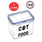 DEEMBRO 3,5-4 kg mama alır cat food yazılı Kedi Mama maması Saklama Kabı 9 Lt vakumlu Sızdırmaz Contalı