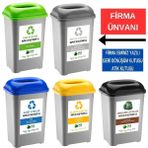 Deembro Firma Ismi Yazılı Firmalara Özel Sıfır Atık Kutusu Geri Dönüşüm Kutusu 50 Lt * 5 Adet Büyük Boy