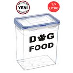 Deembro Hava Almaz Sızdırmaz Contalı Silikonlu Vakumlu 5,5 Lt Köpek Mama Saklama Kabı