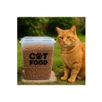 DEEMBRO Kedi Maması Saklama Kabı Kutusu 7 litre (ortalama 3 kg ) cat food yazılı 23*22*23 cm