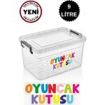 Deembro Oyuncak Saklama Kutusu 9 Lt Düzenleyici Çocuk Odası Dolap Içi Kilitli Baskılı Oyuncak Saklama Kabı - Şeffaf