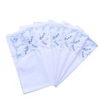 Deeorla Bayan Mendiller% 100 Yumuşak Pamuklu Mendiller Vintage Çiçek İşlemeli Büyük Mendiller, Bule Çiçek, 3 Pieces