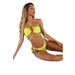 Deep Beach DB200780BT Bağlama Detaylı Sarı Kadın Bikini