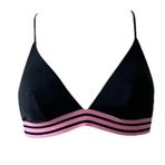 DEEP BEACH DB20088BU SİYAH PEMBE LASTİKLİ KAPLI ÜÇGEN BIKINI ÜSTÜ SİYAH 36