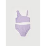 Deep Beach Dokulu Kumaş Kız Çocuk Bikini Takım - 7 - 8 Yaş - Lila