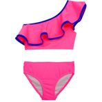 DEEP BEACH Fuşya mor biyeli kız çocuk bikini takım DB200621BT Fuşya 7-8 Yaş