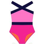 DEEP BEACH FUŞYA-PEMBE KIZ ÇOCUK MAYO DB200703CM RENK BLOKLU 9-10 Yaş