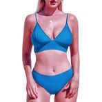 DEEP BEACH Kaplı Üçgen Bikini Üstü DB200051BU MAVİ 38