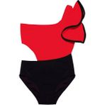 Deep Beach Kolu Volan Detaylı Kız Çocuk Mayo DB200566CM - 10 - 11 Yaş - Kırmızı