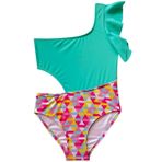 DEEP BEACH KOLU VOLAN DETAYLI KIZ ÇOCUK MAYO DB200566CM BASKILI 7-8 Yaş