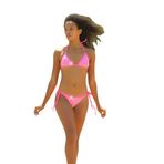 DEEP BEACH KRİSTAL TAŞLI NEON PEMBE İPLİ BIKINI TAKIM DB200561BT NEON PEMBE 36