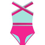 Deep Beach Mınt-Fuşya Kız Çocuk Mayo DB200703CM - 6 - 7 Yaş - Mint