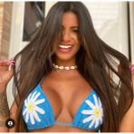 Deep Beach Papatyalı Bikini Üstü DB2301BU - L - Mavi