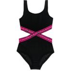 Deep Beach Siyah Pembe Lastikli kız çocuk mayo DB200568CM - 5 - 6 Yaş - Zümrüt