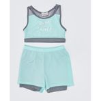 Deep Beach Şort Ve Taytlı Kız Çocuk Bikini Takım 001 mint