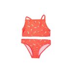 DEEP BEACH Varak baskılı kız çocuk bikini takım NEON TURUNCU 3-4 Yaş