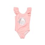 DEEP BEACH Varak baskılı kız çocuk mayo DB200722CM AÇIK PEMBE 9-10 Yaş