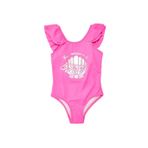 DEEP BEACH Varak baskılı kız çocuk mayo DB200722CM NEON FUŞYA 4-5 Yaş
