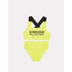 Deep Beach Yazı Baskılı Kız Çocuk Bikini Takım DB200773BT - 6 - 7 Yaş - Neon Sarı