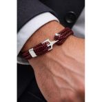 Deep Burgundy Core – Bordo Hakiki Deri Erkek Bileklik-50-674