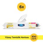 Deep Fresh Iz Bırakmaz Mop Uyumlu Yer Temizleme Havlusu 50 Yaprak 6 Adet | Limonyağlı | Karbonat, Beyaz Sirke