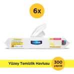 Deep Fresh Iz Bırakmaz Mop Uyumlu Yer Temizleme Havlusu 50 Yaprak 6 Adet | Limonyağlı | Karbonat, Beyaz Sirke