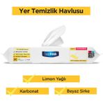 Deep Fresh Iz Bırakmaz Mop Uyumlu Yer Temizleme Havlusu 50 Yaprak | Limon Yağlı | Karbonat, Beyaz Sirke
