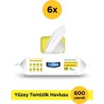 Deep Fresh İz Bırakmaz Yüzey Temizlik Havlusu 100 Yaprak 6 Adet | Limon Yağlı | Karbonat, Beyaz Sirke