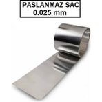 Deep Makina Paslanmaz Sac, Levha, Rulo, 301 Kalite, 0.025 mm Kalınlığında, Sıyırıcı, Plaka, Sentil, Şim' 1000 x 200 x 0.025 mm - 1000 x 200 x 0,025 mm