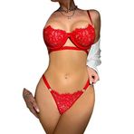 DEEP SECRET Dantel balenli iç çamaşır takım KIRMIZI 75B