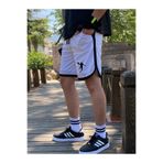 Deep sense Erkek Beyaz Basketbol Futbol Çizgili Şort Fitness Spor Egzersizi Koşu