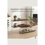 DeepCraft Best Quality Ayarlanabilir Masa Üstü Organizer ve Kayar Kitaplık – Masif & Akrilik Masa Rafı