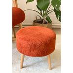 DEEPHOME DH Yuvarlak Peluş Puf Balkon Mutfak Salon Pufu Ayak Uzatma Pufu