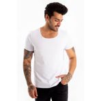 Deepsea 1801199 Beyaz Geniş Yakalı Erkek T-shirt