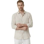 Deepsea Bej Slim Fit %100 Pamuk Çizgili Erkek Gömlek – Cepli Yazlık Yeni Sezon Gömlek 2602627