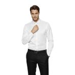 Deepsea Beyaz Slim Fit Erkek Gömlek Kolay Ütülenen Nefes Alan Kumaş, Dört Mevsim Şıklık 2608515 - XL